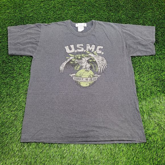 Vintage USMC Marine Shirt 2XL 26x31 Semper-Fi Y2K - Picture 1 of 13